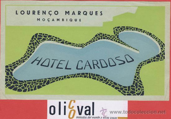 Etiquetas antiguas: ETIQUETA HOTEL -africa-mo&ccedil;ambiqie -hotel -loren&ccedil;o marques- hay varios modelo-ilustracion 175x 105-mm