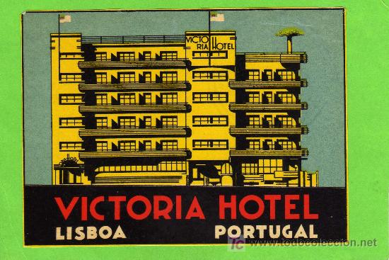 Etiquetas antiguas: ETIQUETA  HOTEL -VICTORIA  HOTEL - LISBOA - PORTUGAL - 12 X 9 CM.