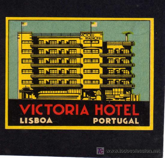 Etiquetas antiguas: ETIQUETA  HOTEL - VICTORIA HOTEL  - LISBOA - PORTUGAL.