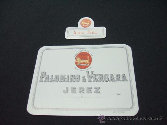 Etichette antiche: ETIQUETA - JEREZ FINO - PALOMINO & VERGARA - JEREZ -