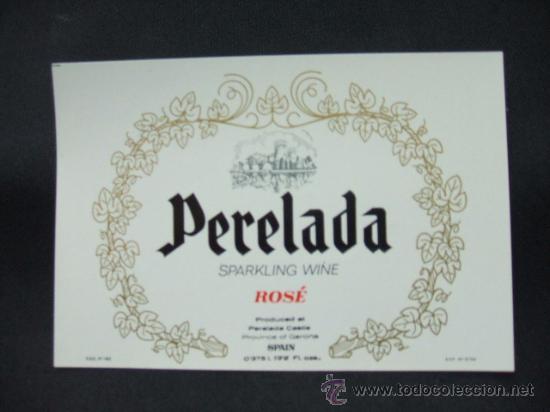 Alte Etiketten: ETIQUETA - PERELADA - SPARKLING WINE - ROS&Eacute;  - PRODUCED AT PERELADA CASTLE -
