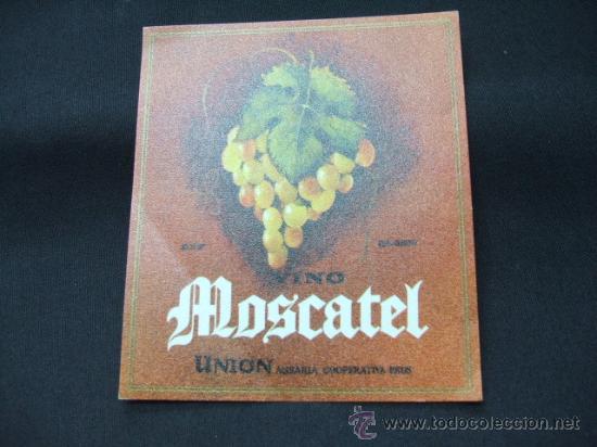 Alte Etiketten: ETIQUETA - VINO MOSCATEL - UNION AGRARIA COOPERATIVA REUS -