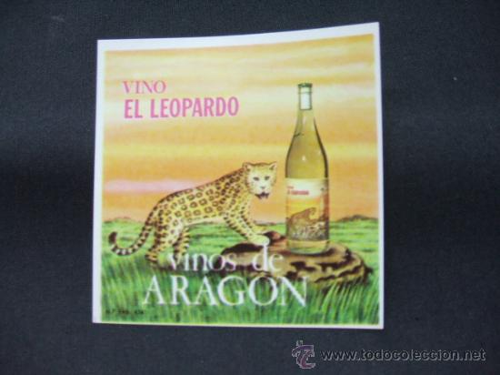 Old Labels: ETIQUETA - VINO EL LEOPARDO - VINOS DE ARAGON -
