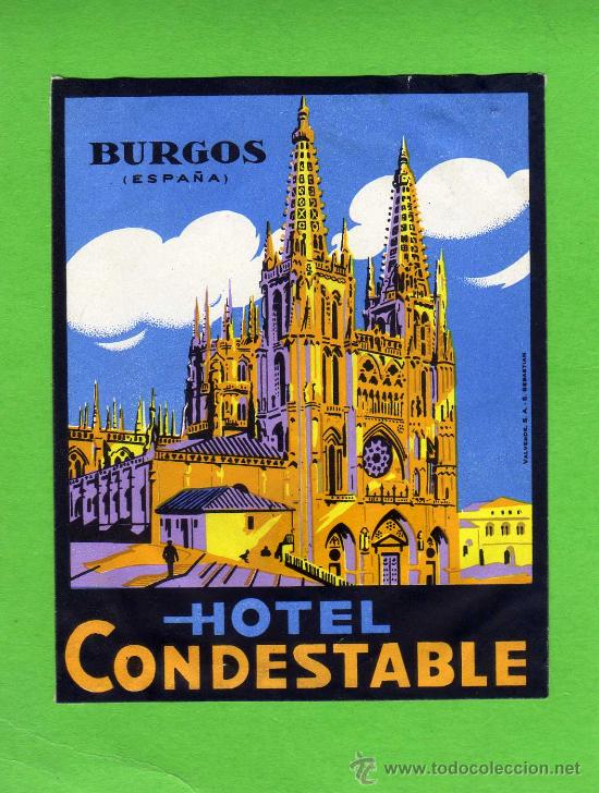 Etiquetas antiguas: ETIQUETA HOTEL - HOTEL CONDESTABLE - BURGOS.