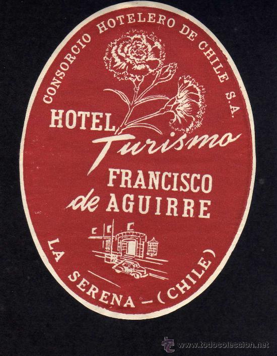 Etiquetas antiguas: ETIQUETA HOTEL -  HOTEL TURISMO - CONCORCIO HOTELERO DE CHILE - CHILE.