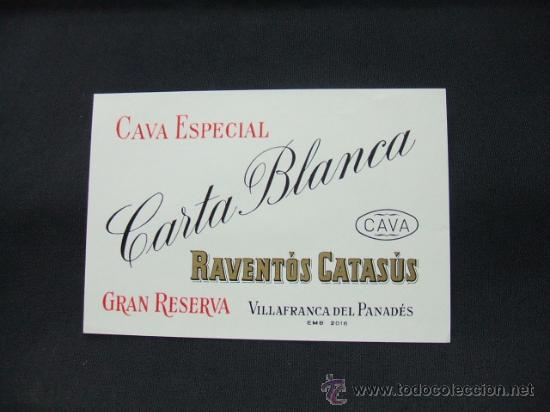 Alte Etiketten: CAVA ESPECIAL - RAVENT&Oacute;S-CATAS&Uacute;S - CARTA BLANCA - GRAN RESERVA -  VILLAFRANCA DEL PANAD&Eacute;S -