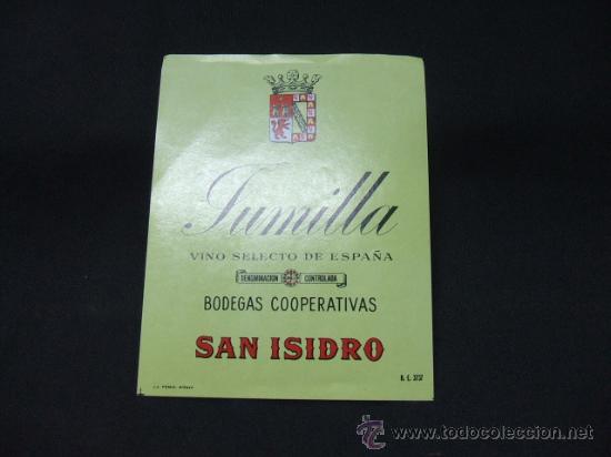 Old Labels: JUMILLA - VINO SELECTO DE ESPA&Ntilde;A - BODEGAS COOPERATIVAS - SAN ISIDRO -