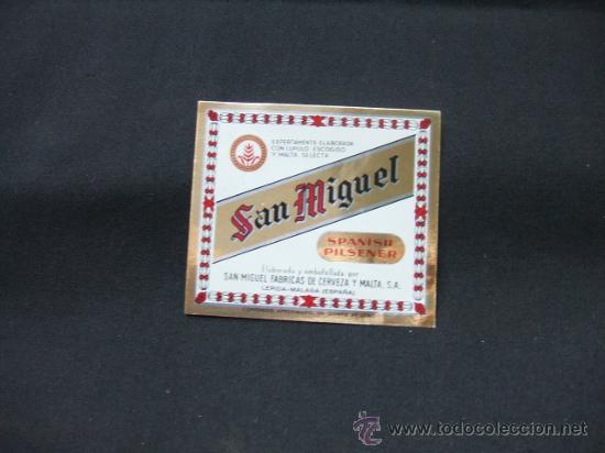 Alte Etiketten: SAN MIGUEL - SPANISH PILSENER - LERIDA-MALAGA-BURGOS -