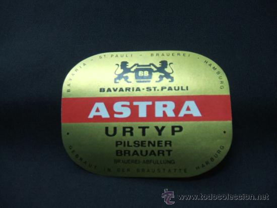 Old Labels: ASTRA - URTYP - PILSENER BRAUART - HAMBURG -