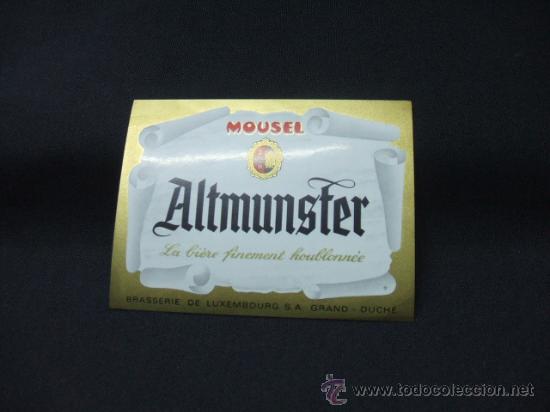 Old Labels: ALTMUNSTER - LA BIERE FINEMENT HOUBLONNEE - BRASSERIE DE LUXEMBOURG -