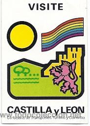 Etiquetas antigas: PEGATINA ADHESIVO VISITE CASTILLA Y LEON - a&ntilde;os 1980s - original sin despegar