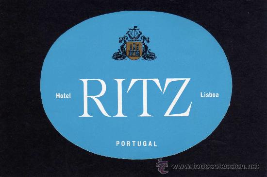 Etiquetas antiguas: ETIQUETA HOTEL - HOTEL RITZ - LISBOA - PORTUGAL.