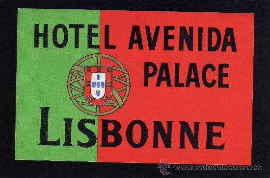 Etiquetas antiguas: ETIQUETA HOTEL - HOTEL AVENIDA PALACE - LISBONNE - PORTUGAL.