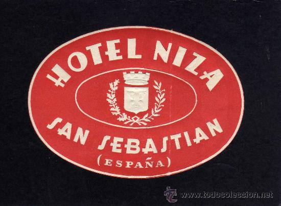 Etiquetas antiguas: ETIQUETA HOTEL -  HOTEL NIZA -  SAN SEBASTIAN.