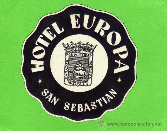 Etiquetas antiguas: ETIQUETA HOTEL -  HOTEL EUROPA -  SAN SEBASTIAN.