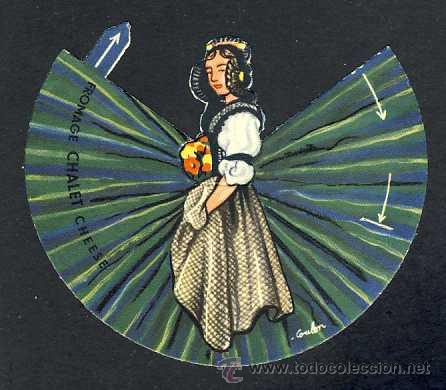 Old Labels: Etiqueta publicitaria troquelada de quesos suizos FROMAGE CHALET. Tama&ntilde;o aprox.: 10 cms de diametro