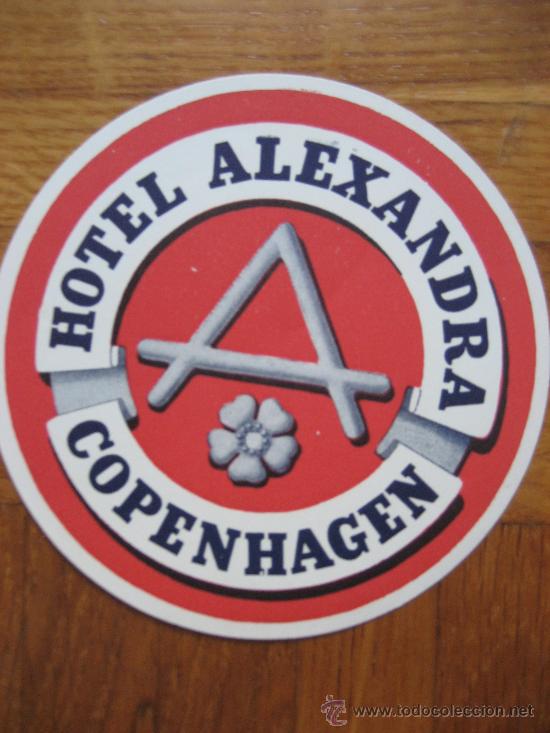 Etiquetas antiguas: Hotel Alexandra. Copenhagen. 10 cms. - Foto 1