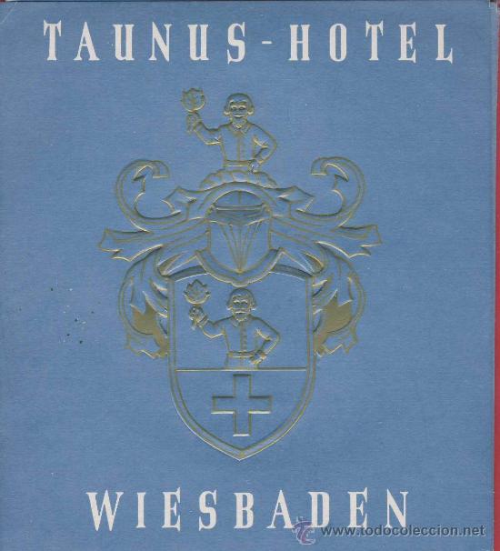Etiquetas antiguas: ETIQUETA HOTEL - austria- taunus hotel -wiesbaden  hueco-relieveseco -92x92  mm-