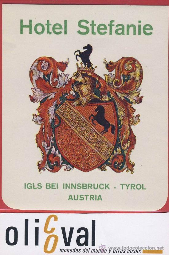 Etiquetas antiguas: ETIQUETA HOTEL -Austria-hotel maria theresia-   ilustracion -innsbruck- tyrol-85 x 130 mm-
