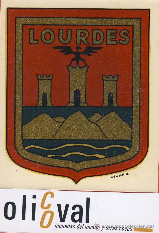 Etiquetas antiguas: ETIQUETA HOTEL - Francia -lourdes- buena ilustracion de interior -hueco-95x 78 mm.-