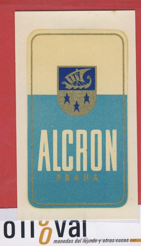 Etiquetas antiguas: ETIQUETA HOTEL-chescolovaquia - hotel alcron -. hueco - praha -ilustracion - 65 x110 mm--