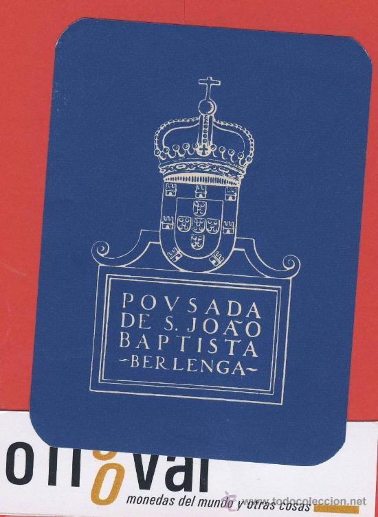 Etiquetas antiguas: ETIQUETA  HOTEL-Portugal -pousada de s.joaao baptista-.berlanga -ilustracion - hueco 85 x  65mm.