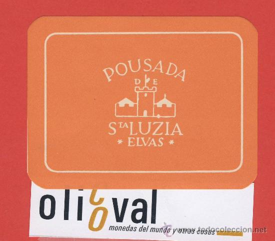 Etiquetas antiguas: ETIQUETA  HOTEL-Portugal -pousada de sta. luzia-.elvas -ilustracion - hueco 80 x  62 mm.