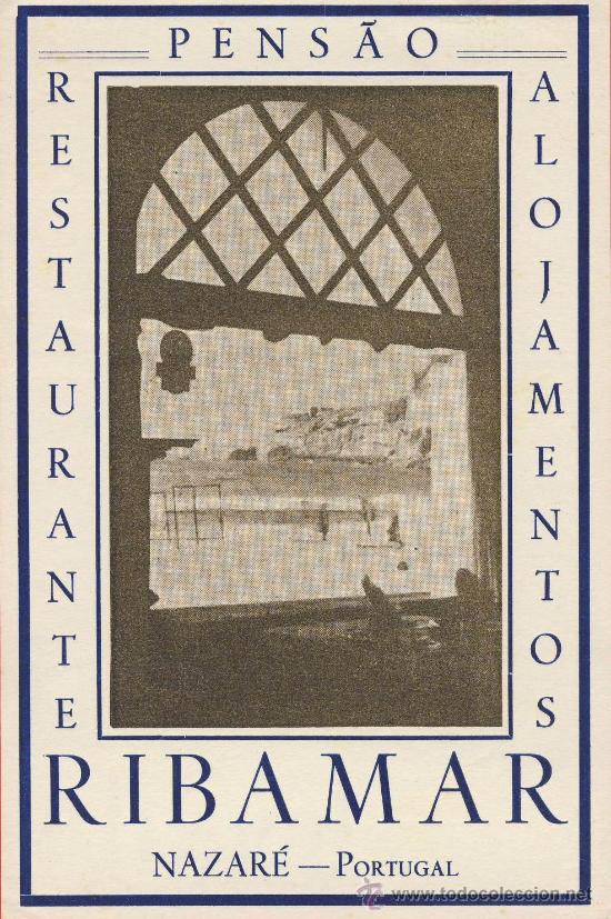Etiquetas antiguas: ETIQUETA  HOTEL-Portugal - pensao ribamar-nazar&eacute;-ilustracion- hueco - 86 x 130 mm