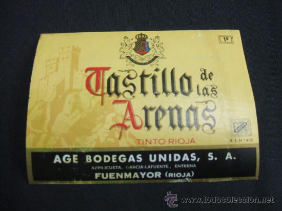 Alte Etiketten: ETIQUETA - TINTO RIOJA - CASTILLO DE LAS ARENAS - FUENMAYOR - RIOJA -