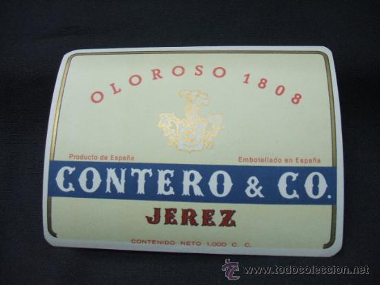 Alte Etiketten: ETIQUETA - OLOROSO 1808 - CONTERO & CO. - JEREZ -