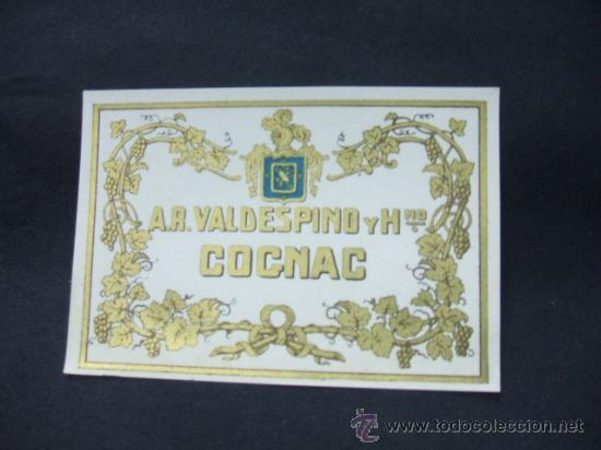 Alte Etiketten: ETIQUETA - COGNAC -  A.R. VALDESPINO Y HERMANO -
