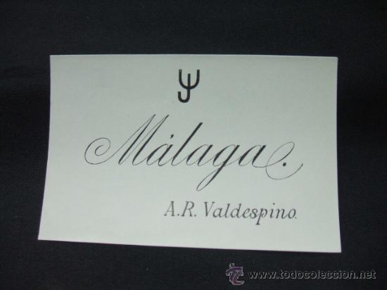 Alte Etiketten: ETIQUETA - MALAGA - A.R. VALDESPINO -