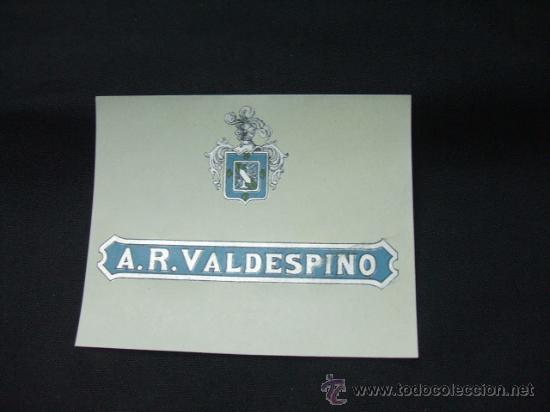 Alte Etiketten: ETIQUETA - A.R. VALDESPINO -