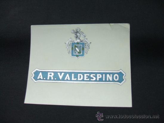 Alte Etiketten: ETIQUETA - A.R. VALDESPINO -