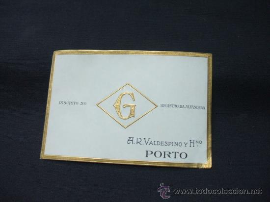 Alte Etiketten: ETIQUETA - G - A.R. VALDESPINO Y HERMANO - PORTO -