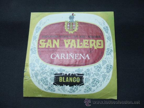 Alte Etiketten: ETIQUETA - BLANCO - SAN VALERO - CARI&Ntilde;ENA - COOPERATIVA VITICOLA SAN JOSE AGUARON