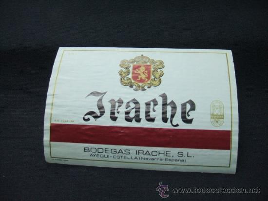 Alte Etiketten: ETIQUETA - IRACHE - BODEGAS IRACHE S.L. - AYEGUI-ESTELLA - NAVARRA - ESPA&Ntilde;A -