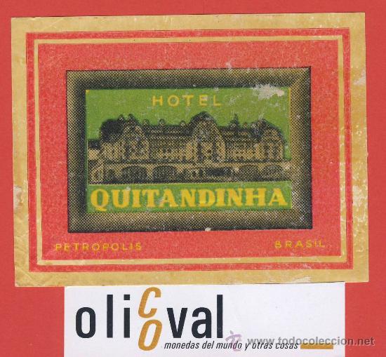 Etiquetas antiguas: ETIQUETA  HOTEL-BRASIL-HOTEL  QUITANDINHA-PETROLIS  - ILUSTRACION  - 100 X  75  mm