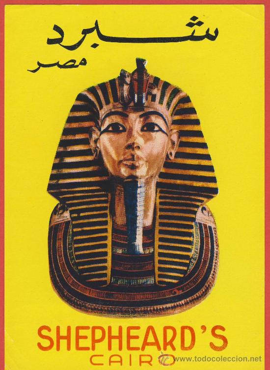 Etiquetas antiguas: ETIQUETA HOTEL-EGIPTO- HOTEL SHEPHEARD&acute;S-CAIRO-LUSTRACION - HUECO 95 X 135 - mm
