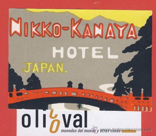 Etiquetas antiguas: ETIQUETA  HOTEL -JAPAN -JAPON - HOTEL NIKKO-KANAYA  --ILUSTRACION  95 X 65 -  mm