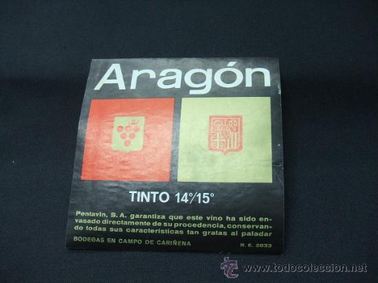 Alte Etiketten: ETIQUETA - TINTO - ARAGON - BODEGAS EN CAMPO DE CARI&Ntilde;ENA -