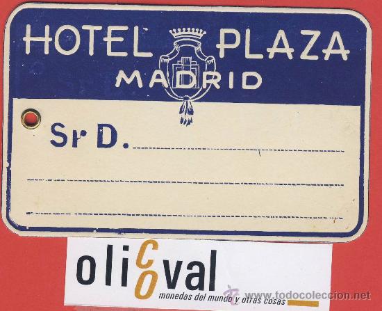 Etiquetas antiguas: ETIQUETA HOTEL-ESPA&Ntilde;A- IDENTIFICADOR DE MALETA  CARTULINA HUECO- 110 X 70-  mm