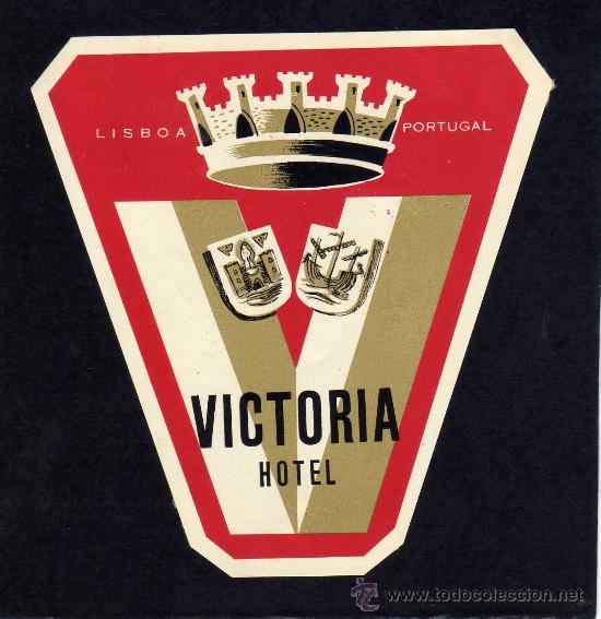 Etiquetas antiguas: ETIQUETA HOTEL - VICTORIA HOTEL - LISBOA - PORTUGAL.