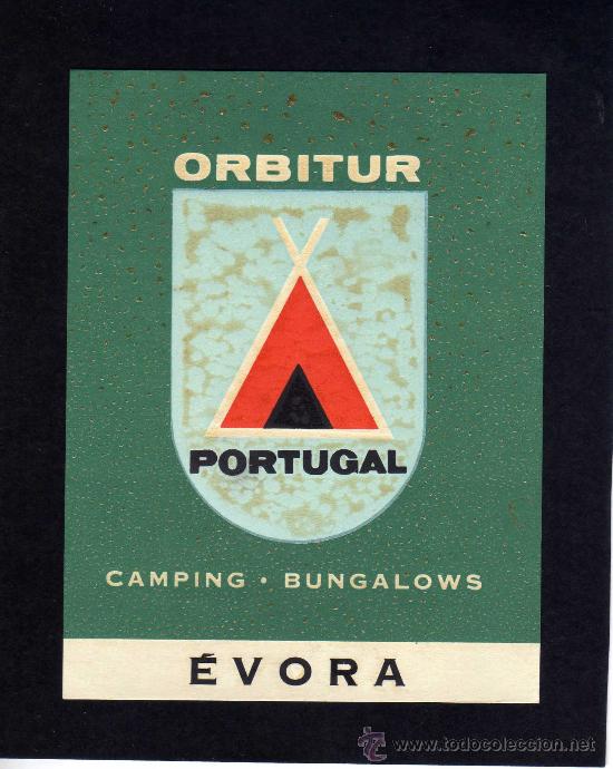Etiquetas antiguas: ETIQUETA HOTEL - ORBITUR  - EVORA - PORTUGAL.