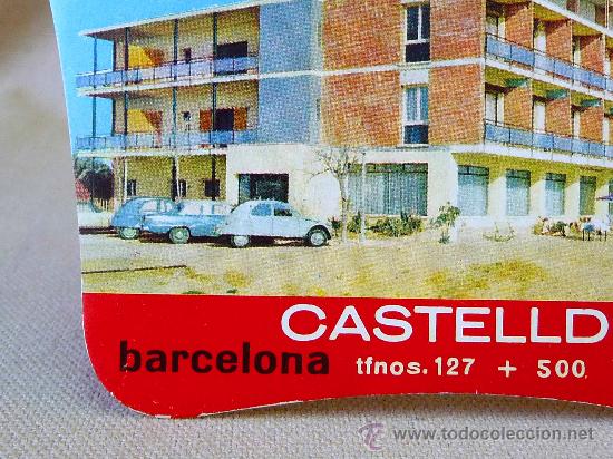 Etiquetas antiguas: ETIQUETA DE HOTEL, TROQUELADA, HOTEL BEL RIC, O BELRIC, CASTELLDEFELS, BARCELONA ESPA&Ntilde;A, 2 CV