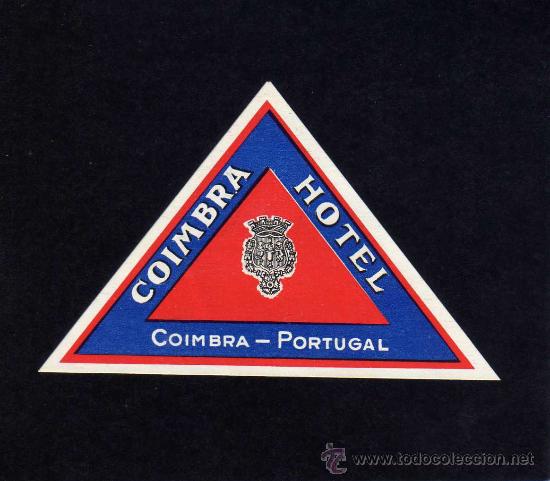 Etiquetas antiguas: ETIQUETA HOTEL - COIMBRA HOTEL- COIMBRA - PORTUGAL.
