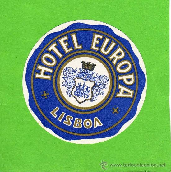 Etiquetas antiguas: ETIQUETA HOTEL - HOTEL EUROPA - LISBOA - PORTUGAL.