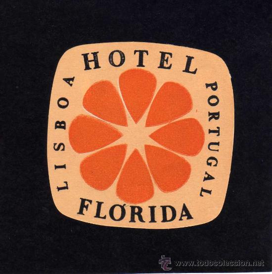 Etiquetas antiguas: ETIQUETA HOTEL - HOTEL FLORIDA - LISBOA - PORTUGAL.