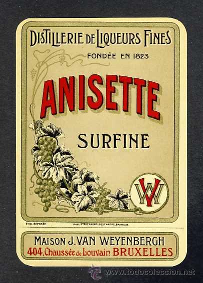 Old Labels: Etiqueta de licor litografica: Anisette