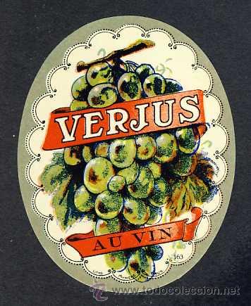 Etichette antiche: Etiqueta de licor: Verjus au Vin